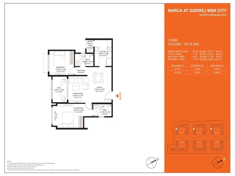 Godrej MSR City 2 BHK Floor Plan