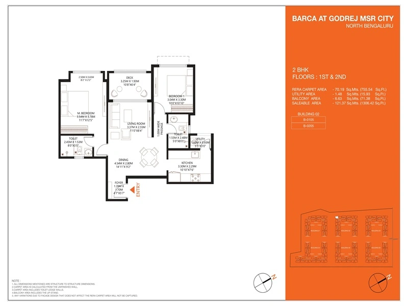 Godrej MSR City 2 BHK Floor Plan