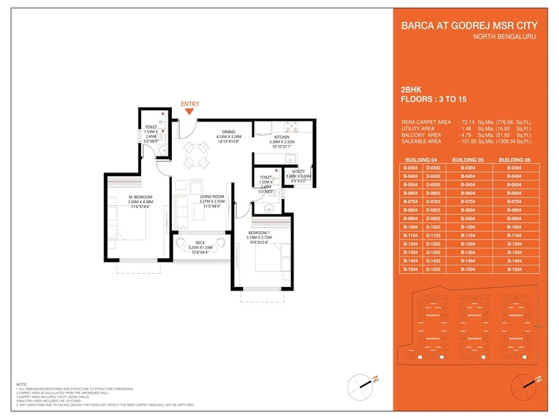 Godrej MSR City 2 BHK Floor Plan