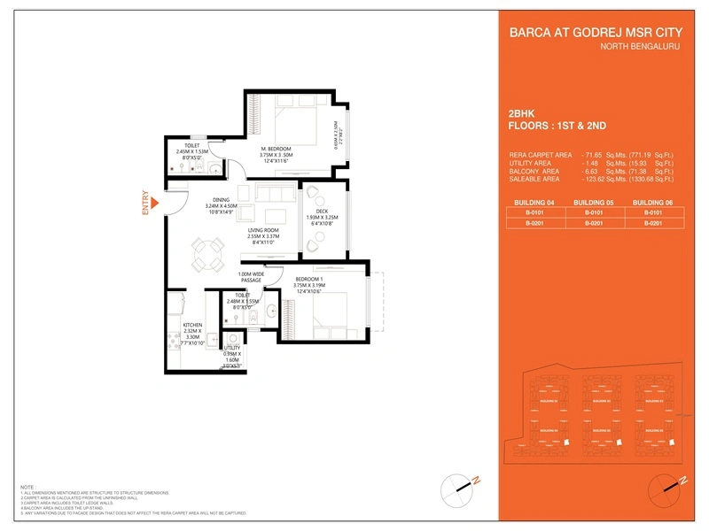 Godrej MSR City 2 BHK Floor Plan
