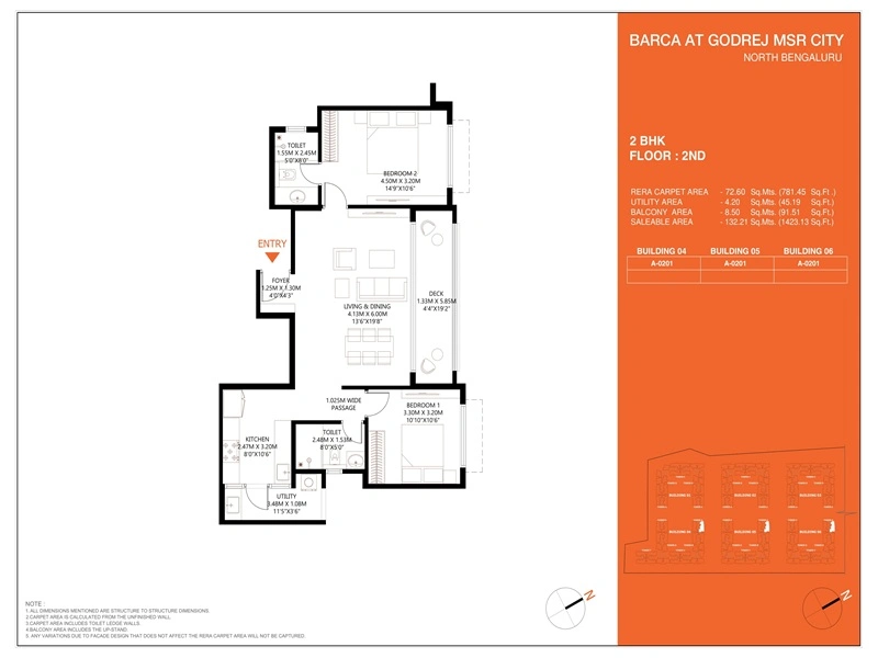 Godrej MSR City 2 BHK Floor Plan