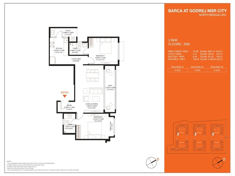 Godrej MSR City 2 BHK Floor Plan