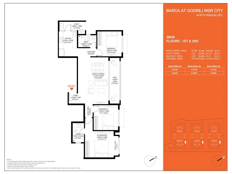 Godrej MSR City 3 BHK Floor Plan
