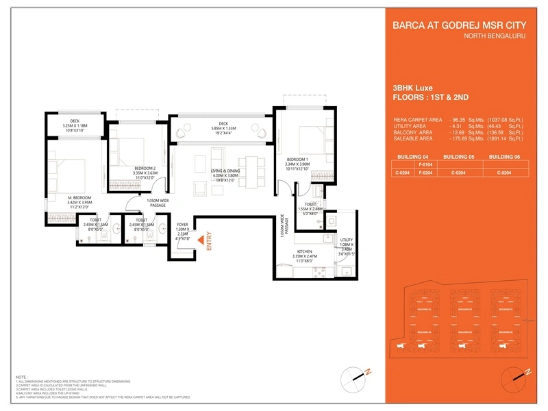 Godrej MSR City 3 BHK Floor Plan